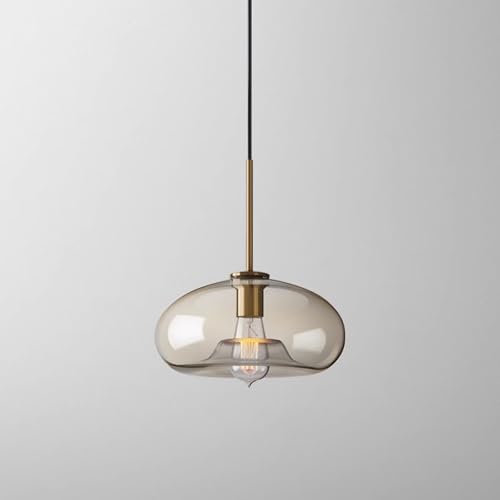 Lámpara colgante de cristal moderna, lámpara de techo ámbar E27 para dormitorio 2