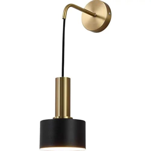POKLDI Modern Gold and Black Wall Sconce Industrial Metal Pendant