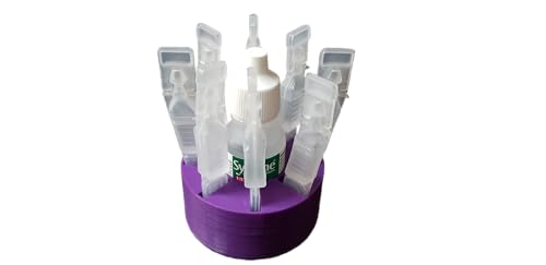 Image of Znet3D Eye Drops Holder - Organizes 8 Single-use Disposable Vials & 1 Eye Drop Bottle - Keep everything together (Purple)