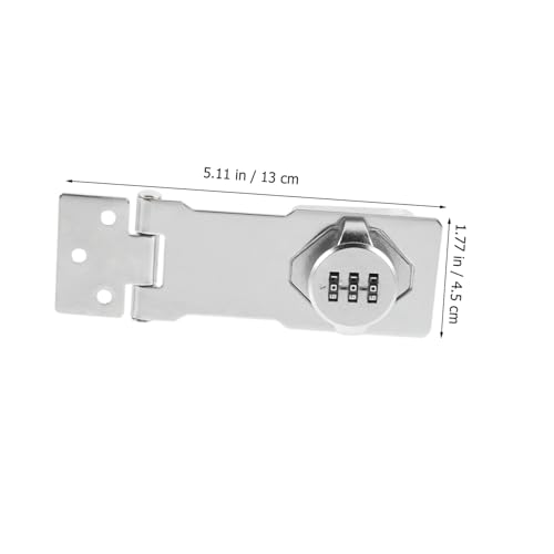Image of Mechanical Password Rotary Hasp Lock, Keyless Security Latch for Small Doors, Cabinets, Barn Doors, Bathrooms, Outdoors, Garages, and Gardens - Silver Iron Design
