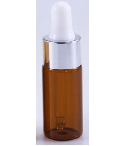 50 teile/los 5 ml 10 ml 15 ml 20 ml Braunglas Tropfflasche Gläser Fläschchen Mit Pipette Für Kosmetisches Parfüm Ätherisches Öl Flaschen-20 ml,Silber