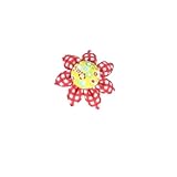 Size Small Flower for Pet Collar in 20 Colors (Red Gingham)
