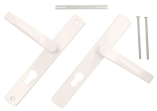 KOTARBAU® Paire de poussoirs 72 mm avec longue plaque blanche pour cylindre profilé moderne universel