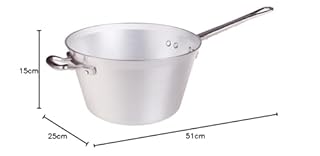 Pentole Agnelli ALMA16524 Alluminio Professionale 3 mm, Paiolo per Polenta con Manico, 4,5 L