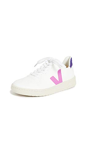 Preisvergleich Produktbild Veja Sneaker V-10 In Pelle Bianca Con Logo Viola