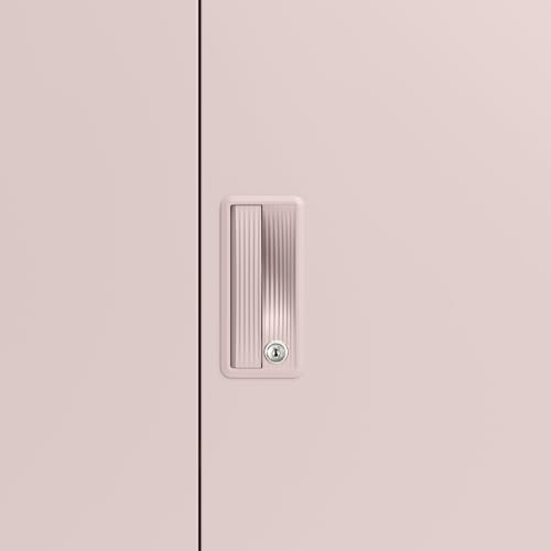 Image of Interio by Godrej Slimline Blend 3-Door Steel Almirah with Mirror (Dusky Peony), 1-Year Warranty, 1 Locker, 2 Drawers