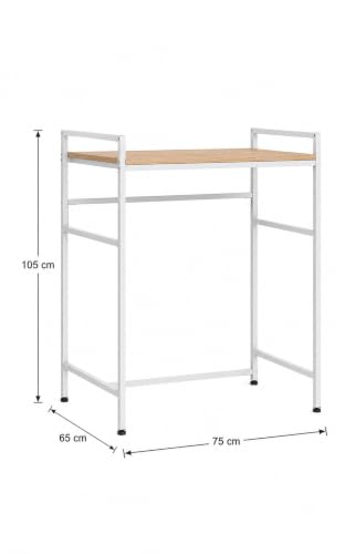 Image of 46456 Classic Space saving Washing Machine Storage Rack, Height Adjustable Dryer Rack with Washing Machine and Dryer Storage Rack, Space Saving with Load Capacity