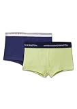 United Colors of Benetton 2er Set Boxershorts 3op80 x 230 cm Unterwäsche Kinder und Jugendliche (2er Pack), gelb, 104 cm