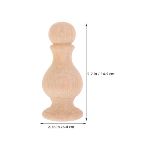 Remates de madera para postes decorativos color caqui con estructura resistente, 2 piezas 2