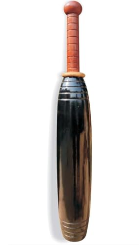 Image of Traditional Indian Wooden Gada | Macebell for Strength Training | Black & Brown Finish | Classic Exercise Club for Pehlwani Style Workouts (2, Kilograms)