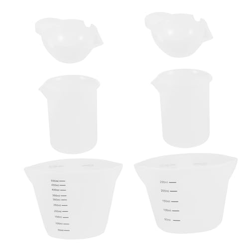 DOITOOL 6piezas Taza Medidora De Resina Vaso Medidor Escala Clara y Diseño De Vertido Dividido