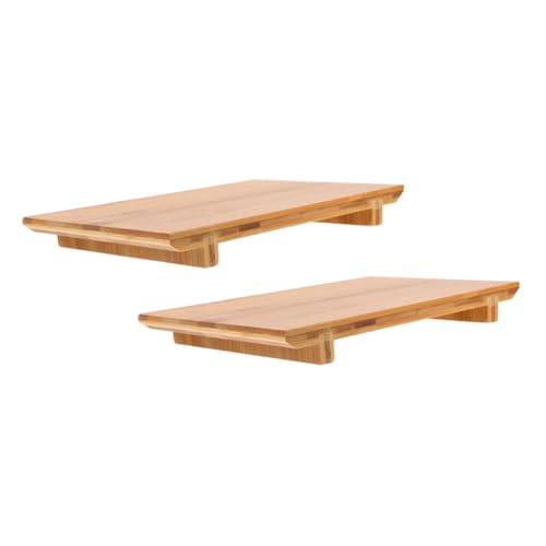 Platos para sushi de bambú estilo japonés 2 piezas miniatura 1