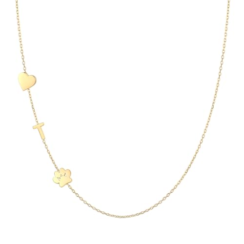 GINAZL Pet Sympathy Memorial Gifts for Dogs, Paw Print Initial T Necklace Cat Memorial Gift for Loss of Cat Pet Loss Gift Christmas Valentines Birthday Day Gifts for Women (T)