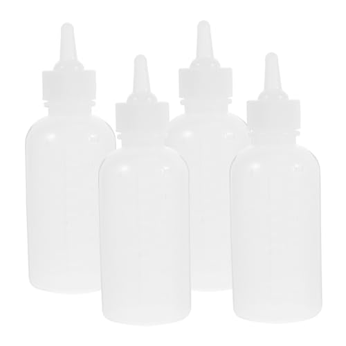 Mipcase 4pcs Silicone Kitten Milk Bottle Easy Clean Reusable Pet Nursers for Newborn Animals