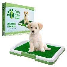 Image of Dog Toilet Mat - Reusable Artificial Grass Potty Training Pad for Dogs & Puppies | Portable Indoor Outdoor Pet Toilet, Easy Clean Puppy Pee Pad, Synthetic Turf Potty Mat (46x31x5CM)