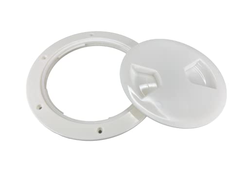 Marine Boat White Plastic Deck Plate 5"D Waterproof Inspection Bayonet Type #TOP1