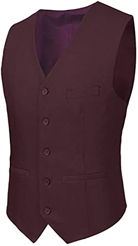 image for WEEN CHARM Men's Shawl Lapel 3-Pieces Suit Slim Fit One Button Dress S