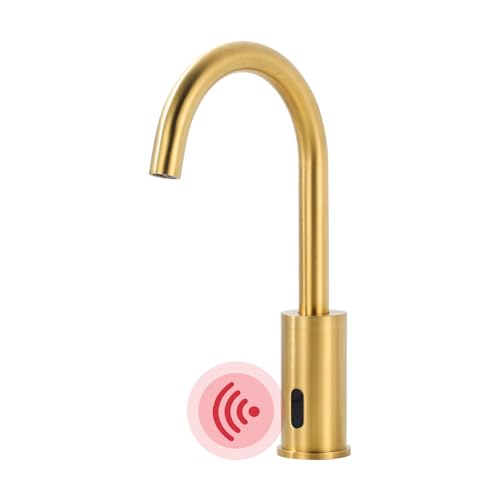 iVIGA Sensore rubinetto：Sensore infrarosso rubinetto bagno per rubinetto bagno automatico con scatola di controllo miscelatore temperatura, oro