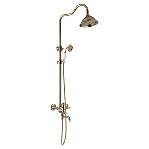 Ensemble de douche mitigeur or rose de haute qualité avec bec de baignoire cascade