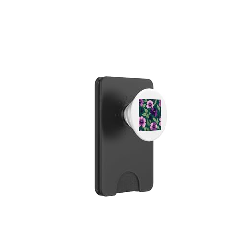 Flor Púrpura PopSockets MagSafe tarjetero anticaídas para no perder tus tarjetas