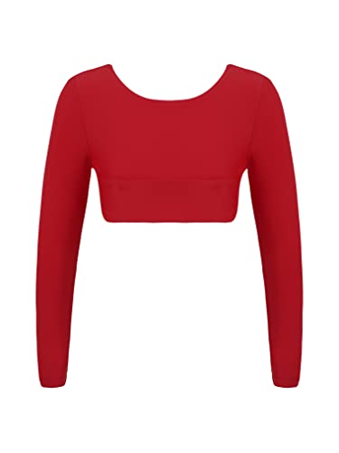 Kids Girls Ballet Dance Cardigan Knit Wrap Top Warm-up Crop Top Coat Gym Outerwear V Neck Bolero Shrug Sweater