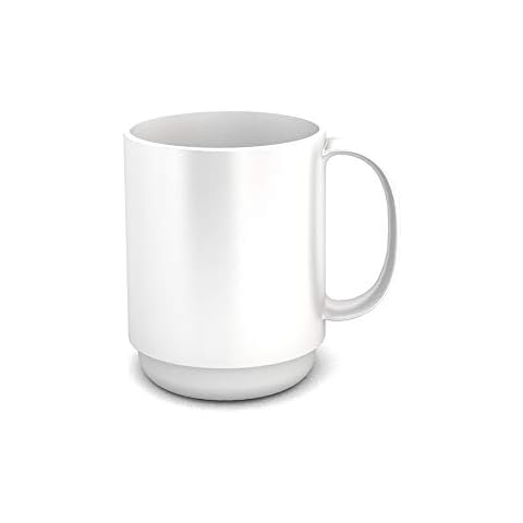 Ornamin Mug with Handle 300 ml White (Model 510) / Reusable Plastic Coffee Mug Cover