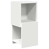 Mhdvray Mobile ad angolo bianco 25,5 x 25 x 55 cm in legno Design moderno salvaspazio 2 ripiani per soggiorno corridoio ufficio