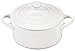 Le Creuset Stoneware Set of 4 Mini Cocottes with Cookbook, 8 oz. each, White