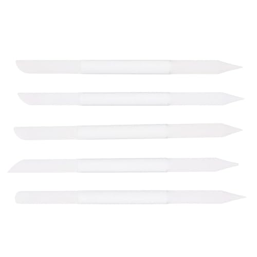 BESTYASH Juego de 5 Limas de Uñas de Vidrio Transparentes 100x6mm, Herramienta de Manicura para Pulir y Esmaltar Uñas, Limas de Cristal para Cuidado Profesional y Uso en Casa