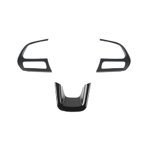 3PCS Car Steering Wheel Cover Trim Interior Accessories for Jeep Renegade 2015-2023 for Jeep Compass 2017-2020 (Black)