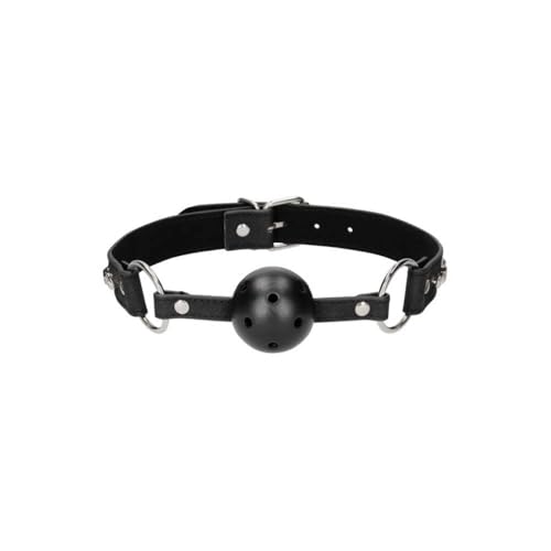Ball gag respirant strass diamant noir bâillon bondage chic - 3