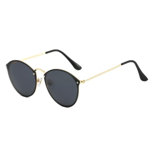 Lunettes de soleil rondes UV400 protégeant contre l'éblouissement en métal punk