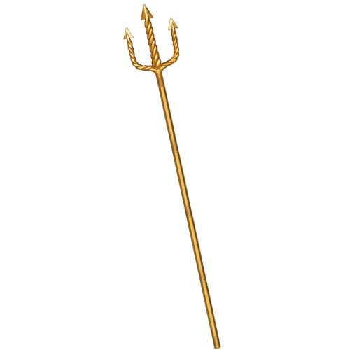 Tanganan Neptun Dreizack des Königs Neptun Kostümzubehör goldenes Dreizack Kostüm für Halloween Königs Dreizack Teufels Dreizack Kostüm mit Krone für Erwachsene Kleid Cosplay Kostüm (Dreizack)
