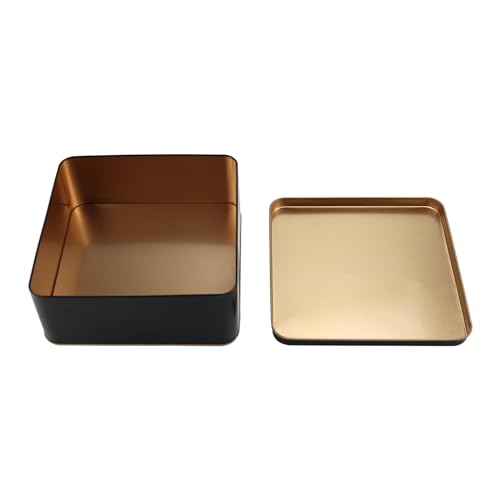 PHILPETY Decorative Storage Box Rural Tin Gift Box Tinplate Candy Cookie Box Square Candy Storage Containers with Lids for Chocolate Candy Tea Coffee Cosmetics Jewelry Photos Gift Case 3Pcs - Thumbnail 3