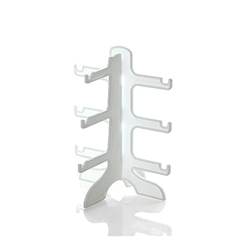 Estante para gafas de plástico refinado y organizador blanco de alta estabilidad