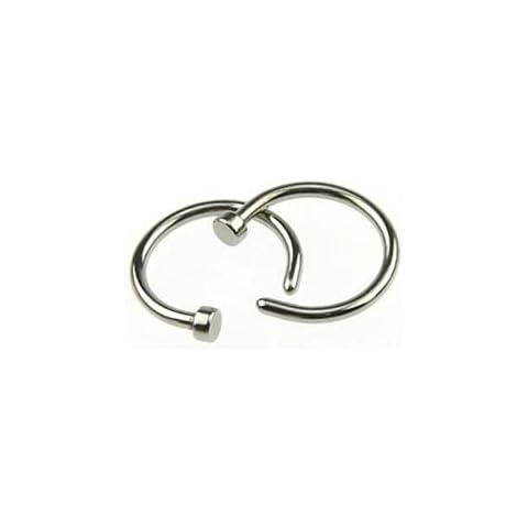 wirlsweal 2Pcs Nose Hoop Rings, Steel Cartilage Helix Daith Hook, Body Piercing Jewelry, Stainless Steel Nose Ring Open Hoop Earrings Unisex Body Piercing Jewelry, stainless-steel, stainless steel Cover