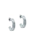 Ted Baker Hilya Hidden Heart Small Hoop Earrings for Women (Silver)