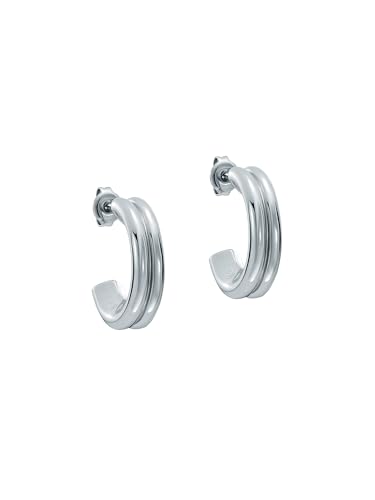 Ted Baker Hilya Hidden Heart Small Hoop Earrings for Women (Silver)