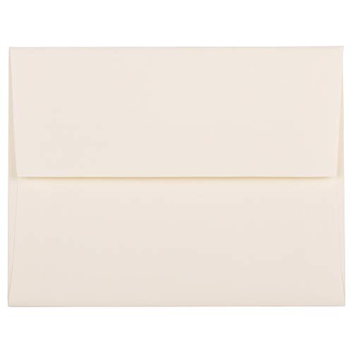 JAM PAPER A2 Strathmore Invitation Envelopes - 4 3/8 x 5 3/4 - Natural White Linen - 50/Pack