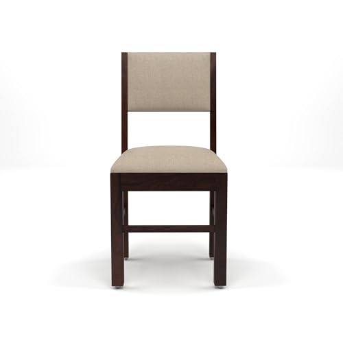 Image of 45 Inch Length Solid Sheesham Wood 4 Seater Dining Table Set | Four Seater Dinner Table with 4 Cushions Chairs|Dinning Table Set 4 Seater for Living Room | Wooden Table & Chair Set, Walnut Finish