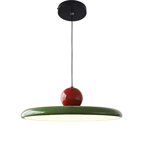 NICRX Lampadario Moderno UFO – Lampada a Sospensione LED 36W Dimmerabile,Altezza Regolabile con 3 Temperature di Colore,Plafoniera in Acrilico e Metallo per Sala da Pranzo,Soggiorno,Caffè (Verde)