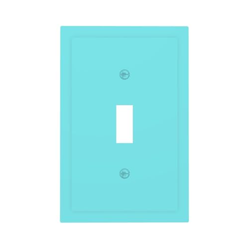 Wmhusu Decorative Light Switch Cover Lake Blue 1 Gang Wall Plate Cover Single Toggle Wallplates Outlet Covers Electrical Switchplate Faceplate for Bathroom Bedroom Decor