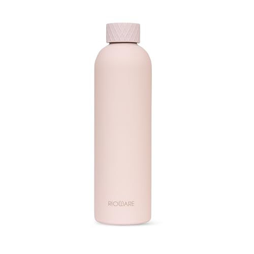 Rioware® Rubber Coated Vaccum Insulated Water Bottle 750ml Hot Water Bottle, 750ml Thermosteel Water Bottles for Travel, Home, Office, School, Gym, Adults, Water Bottle Hot and Cold, Pink