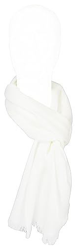 Bufanda de algodón blanco Rotfuchs de 190 x 46 cm fabricada en Alemania 3