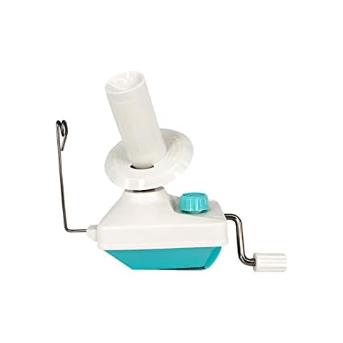 Yarn Winder, Needlecraft Yarn Ball Winder Hand-Operated, Wool Winder Tool for Crocheting, Easy to Set Up and Use, Blaue and White Cover
