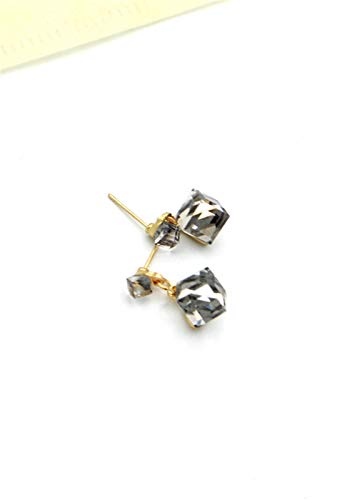 Boucles d'oreilles à gouttes sans perçage clip coeur cristallin