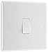 Price comparison product image BG Electrical Single Wall Light Switch, 2 Way, Round Edge, Nexus 800 Series, White Moulded, 20A, 16AX, 812