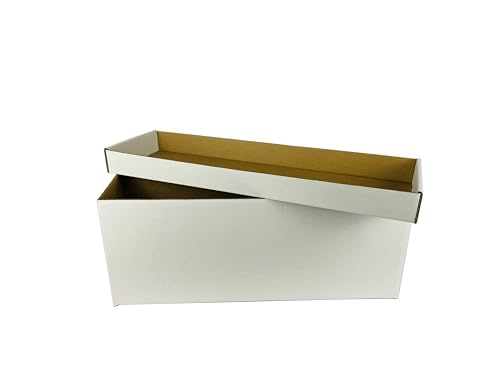 Max Protection Caixa de armazenamento de quadrinhos longa de 5 quilates – papelão ondulado branco du