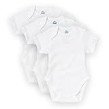 Sproot Baby Short Sleeve Bodysuits 3 Pack | Premium Organic Cotton Newborn Baby Vests | Unisex White Bodysuits with Envelope Neckline | Soft Baby Clothes for Daily Wear & Essentials