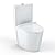 Elongated Toilet for Bathrooms, One-Piece Toilet With Soft Close Seat,Comfort Height Toilets, Powerful & Quiet Modern Standard Ceramic Toilet with Dual Top-Press Buttons 1.28 GPF, 12" Rough-In